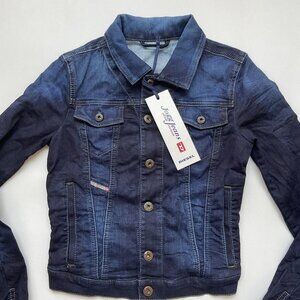 $348 Diesel Women’s Fringi-Ne Denim Jacket JoggJeans Division Blue Size 2XS